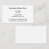 Generieke Visitekaartjes voor klassieke indeling (Voorkant / Achterkant)