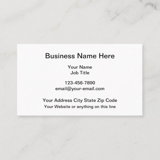 Generieke Visitekaartjes voor klassieke indeling (Voorkant)