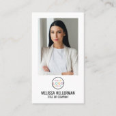 Generieke Witte Foto QR Code Logo Verticaal Visitekaartje (Voorkant)