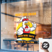 Generisch aangepast Fried Crispy Chicken Front Raamsticker (Cafe Raam)