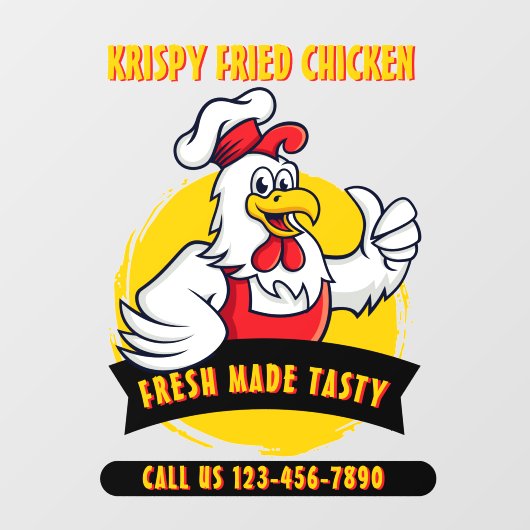 Generisch aangepast Fried Crispy Chicken Front Raamsticker (Vel)
