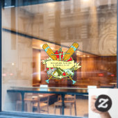 Generisch anker oranje buikthema aanpassen raamsticker (Cafe Raam)