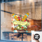 Generisch anker oranje buikthema aanpassen raamsticker (Cafe Raam)