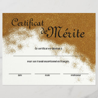 Generisch excellentiecertificaat van de Franse kla Flyer