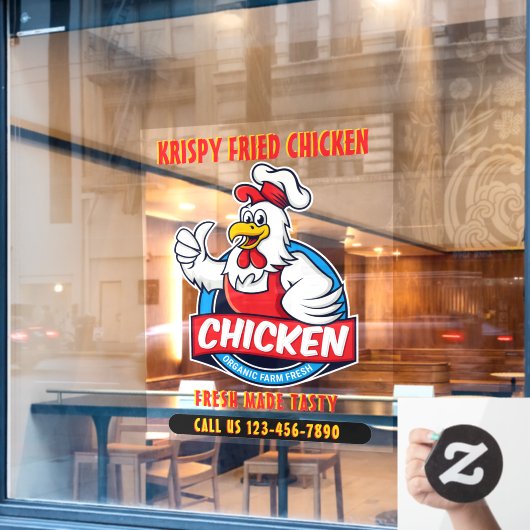 Generisch: Fried Crispy Chicken 2 Front aanpassen Raamsticker (Cafe Raam)