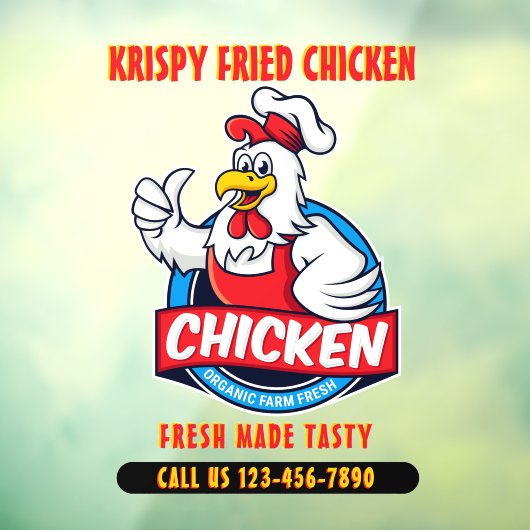 Generisch: Fried Crispy Chicken 2 Front aanpassen Raamsticker (Vel 3)