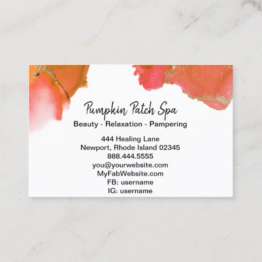 *~* Generisch - Nails Hair Lashes Pink Gold Sinaas Visitekaartje (Achterkant)