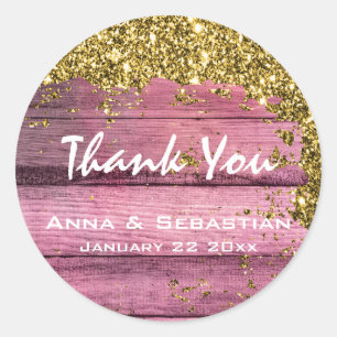 *~* Generisch Verweerd Verouderd Hout AP49 Glitter Ronde Sticker