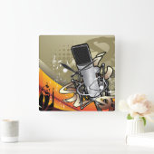 Generische muziek met microfoon vierkante klok (Huis)