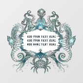 Generische zeepaardkrab octopus Nautical aanpassen Raamsticker (Vel)