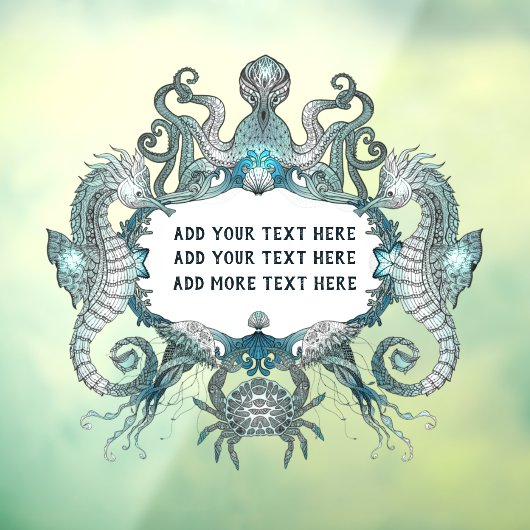 Generische zeepaardkrab octopus Nautical aanpassen Raamsticker (Vel 3)