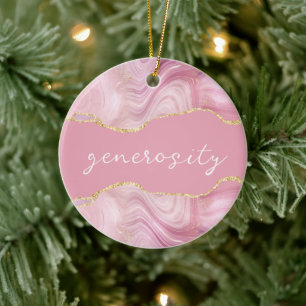 Generositeit Inspirerende Agate Kerstbal Keramisch Ornament