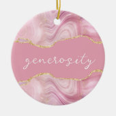 Generositeit Inspirerende Agate Kerstbal Keramisch Ornament (Voorkant)