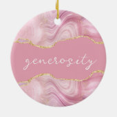 Generositeit Inspirerende Agate Kerstbal Keramisch Ornament (Achterkant)