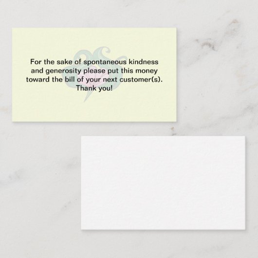 Generositeitskaarten met Cartoon Flower Visitekaartje (Voorkant / Achterkant)