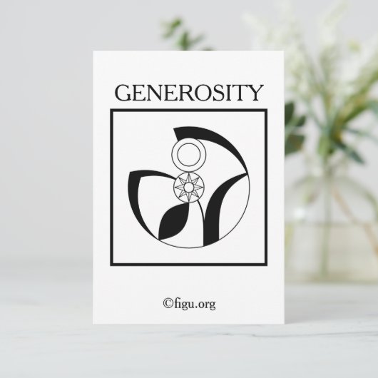 Generositeitssymbool Bedankkaart (Staand voorkant)