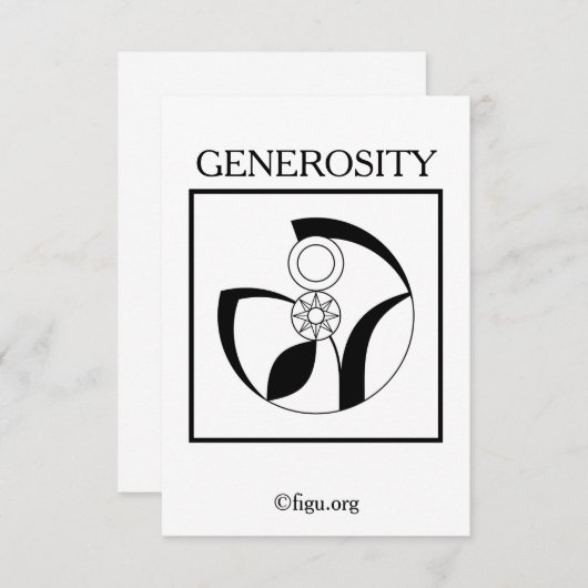 Generositeitssymbool Bedankkaart (Voorkant / Achterkant)