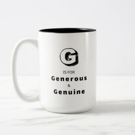 Generous G - Persoonlijke luxe prijsbeker Tweekleurige Koffiemok
