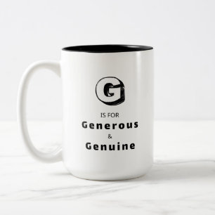 Generous G - Persoonlijke luxe prijsbeker Tweekleurige Koffiemok