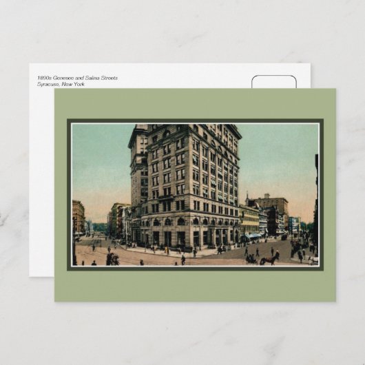  Genesee en Salina Streets Syracuse NY Briefkaart (Voorkant / Achterkant)