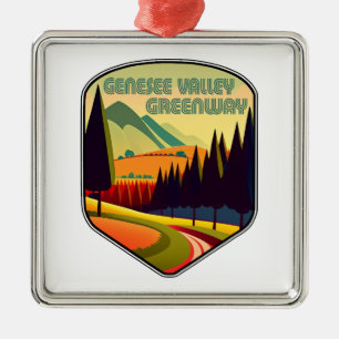 Genesee Valley Greenway New York Kleuren Metalen Ornament