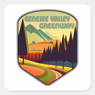 Genesee Valley Greenway New York Kleuren Vierkante Sticker