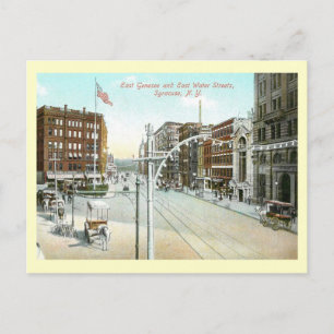 Genesee & Water Street, Syracuse, New York  Briefkaart