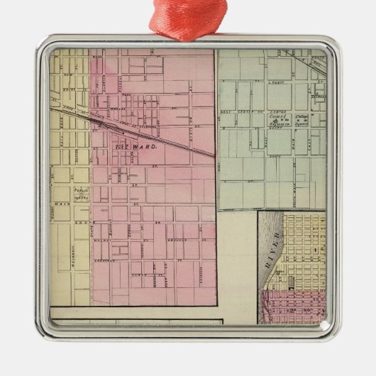 Geneseo, Kewanee, Cambridge, Fulton en Morrison Metalen Ornament (Voorkant)
