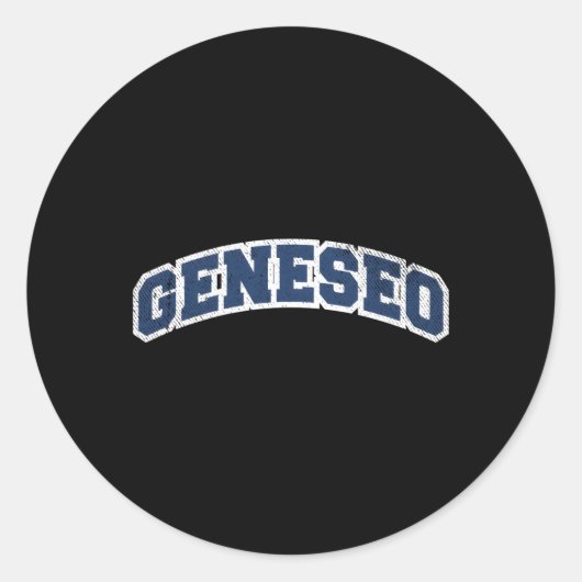 Geneseo New York Varsity Stijl Ronde Sticker (Voorkant)