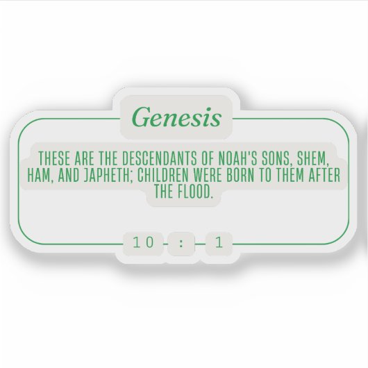 Genesis 10:1 sticker (Voorkant)