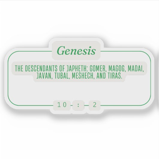 Genesis 10:2 sticker (Voorkant)