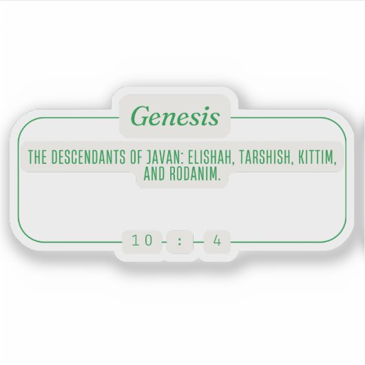Genesis 10:4 sticker (Voorkant)