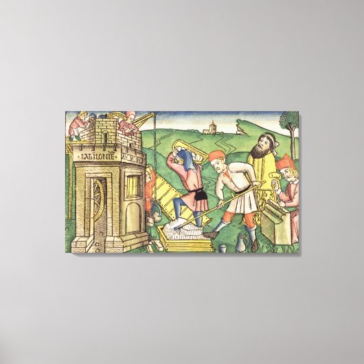 Genesis 11 1-9 Building The Tower of Babel, from t Canvas Afdruk (Voorkant)