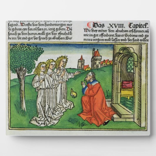 Genesis 18 2 Abraham en de Drie Angels, uit de Fotoplaat (Voorkant)