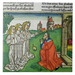 Genesis 18 2 Abraham en de Drie Angels, uit de Tegeltje