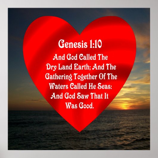 Genesis 1 10 Zeeen — AFDRUKKING POSTER (Voorkant)