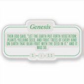 Genesis 1:11 sticker (Voorkant)