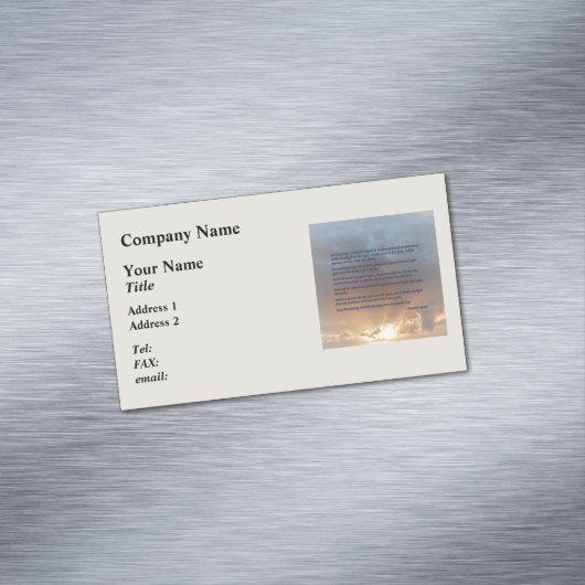 Genesis 1:14-19 ... Laat er licht zijn Visitekaartje Magneet (Voorbeeld)