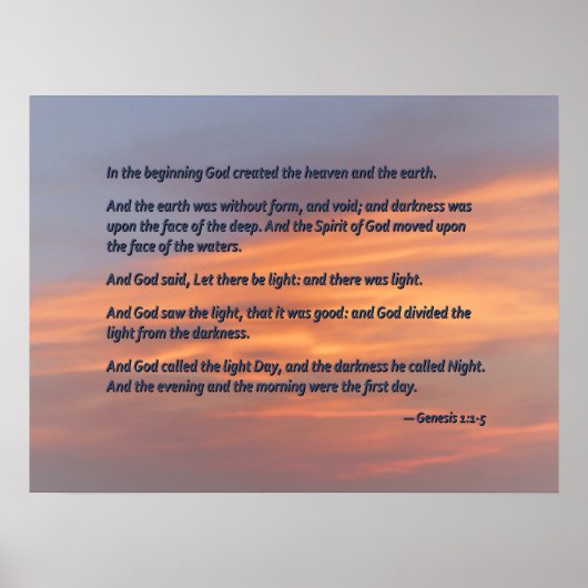 Genesis 1 1-5 in het begin poster (Voorkant)