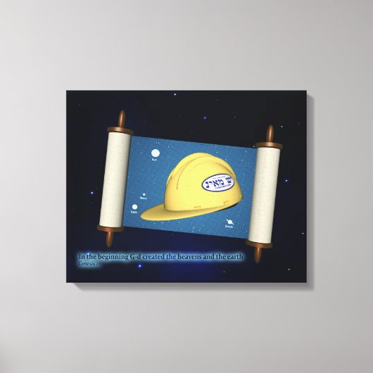 Genesis 1:1 - Bouw Canvas Afdruk (Voorkant)