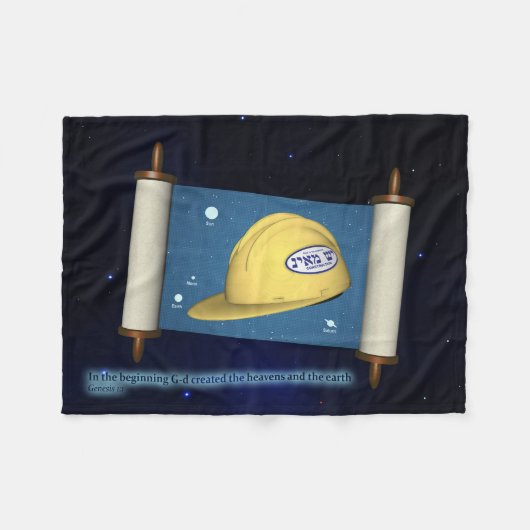 Genesis 1:1 - Bouw Fleece Deken (Voorkant (Horizontaal))
