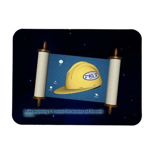 Genesis 1:1 - Bouw Magneet (Horizontaal)