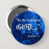Genesis 1:1-Button Ronde Button 4,0 Cm (Voorkant /achterkant)