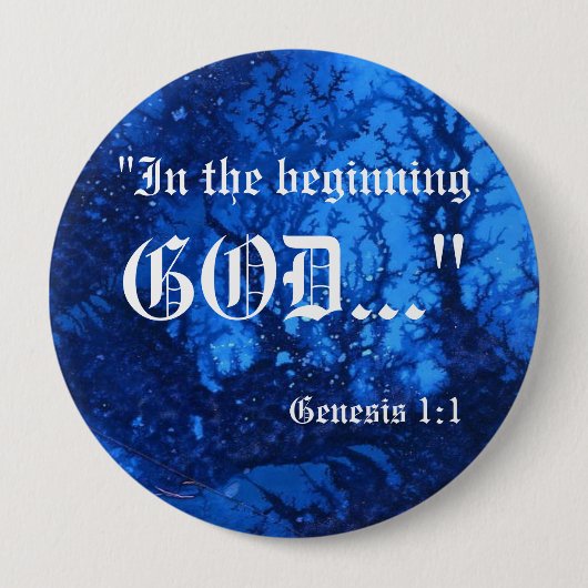 Genesis 1:1-Button Ronde Button 4,0 Cm (Voorkant)