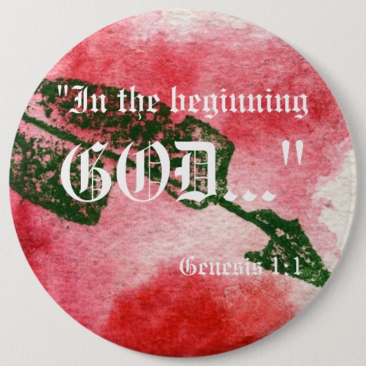 Genesis 1:1-Button Ronde Button 6,0 Cm (Voorkant)