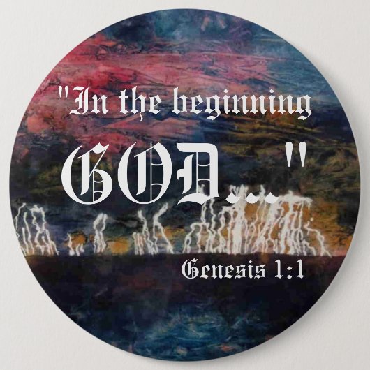 Genesis 1:1-Button Ronde Button 6,0 Cm (Voorkant)