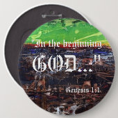 Genesis 1:1-Button Ronde Button 6,0 Cm (Voorkant /achterkant)