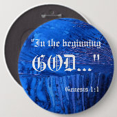 Genesis 1:1-Button Ronde Button 6,0 Cm (Voorkant /achterkant)