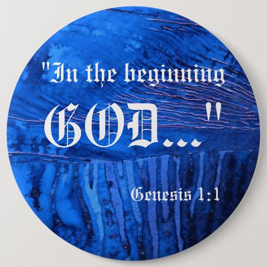 Genesis 1:1-Button Ronde Button 6,0 Cm (Voorkant)