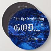 Genesis 1:1-Button Ronde Button 6,0 Cm (Voorkant /achterkant)
